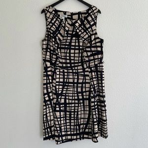 Dress Barn Black and Tan Printed Dress Sz 20W